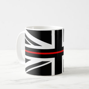 Dünne rote Linie Großbritannien-Flagge Kaffeetasse