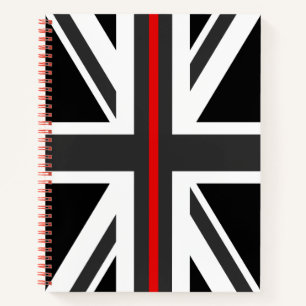 Dünne rote Linie Großbritannien-Flagge Notizbuch