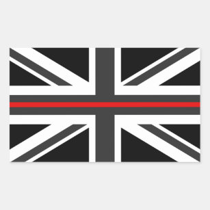 Dünne rote Linie Großbritannien-Flagge Rechteckiger Aufkleber