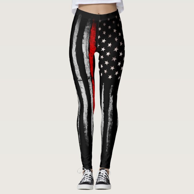 Dünne rote Linie Leggings (Vorderseite)