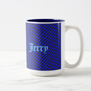 Dünne schwarze und blaue Streifen Zweifarbige Tasse