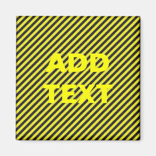 Dünne schwarze und gelbe Diagonalstreifen Magnet