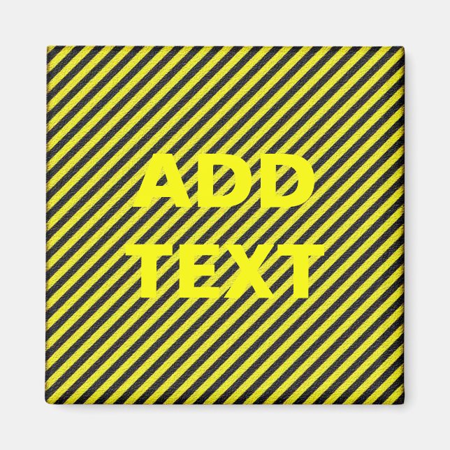 Dünne schwarze und gelbe Diagonalstreifen Magnet (Vorne)