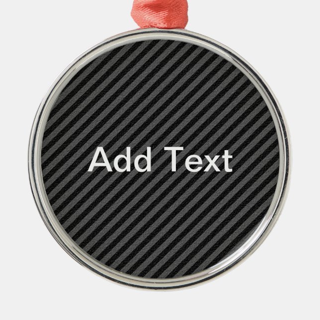 Dünne schwarze und graue Diagonalstreifen Silbernes Ornament (Vorne)