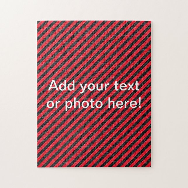 Dünne schwarze und rote Diagonalstreifen Puzzle (Vertikal)