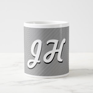 Dünne schwarze und weiße Streifen Retro gestalte Jumbo-Tasse
