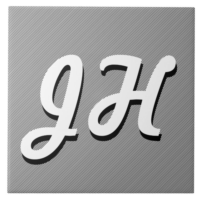 Dünne schwarze und weiße Streifen | Retro-Stilvorl Fliese (Vorderseite)