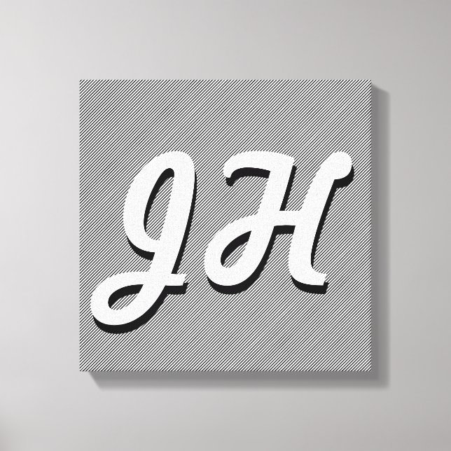 Dünne schwarze und weiße Streifen | Retro-Stilvorl Leinwanddruck (Vorderseite)