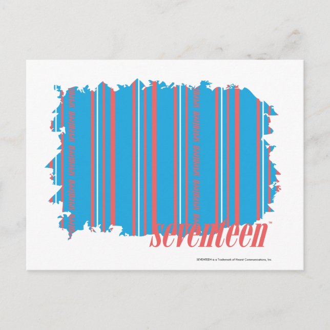 Dünne Streifen Aqua 4 Postkarte (Vorderseite)