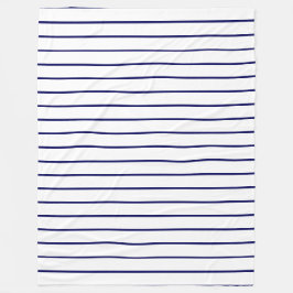 Dünne Streifen, blau auf weiß Fleecedecke