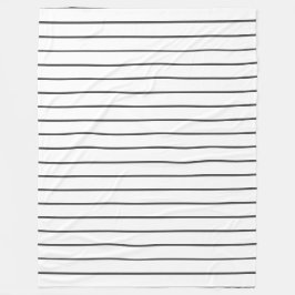 Dünne Streifen, Holzkohle grau auf weiß Fleecedecke