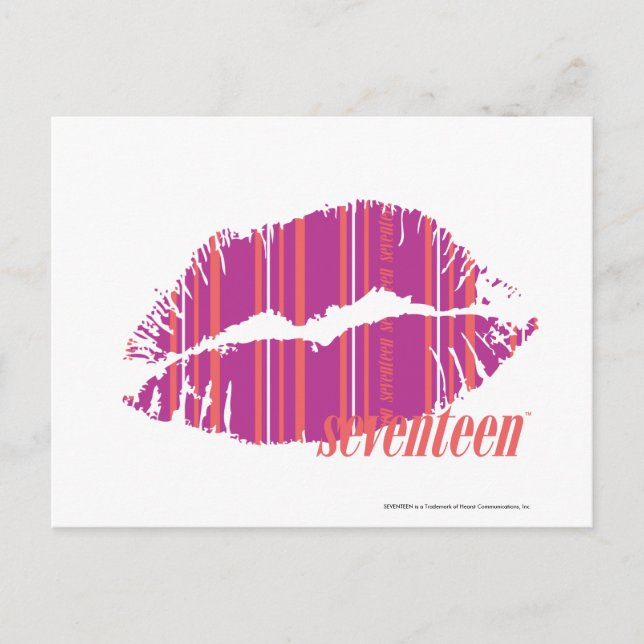 Dünne Streifen Lila Postkarte (Vorderseite)