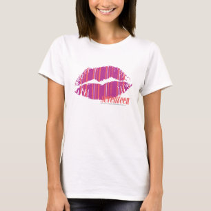 Dünne Streifen lila T-Shirt