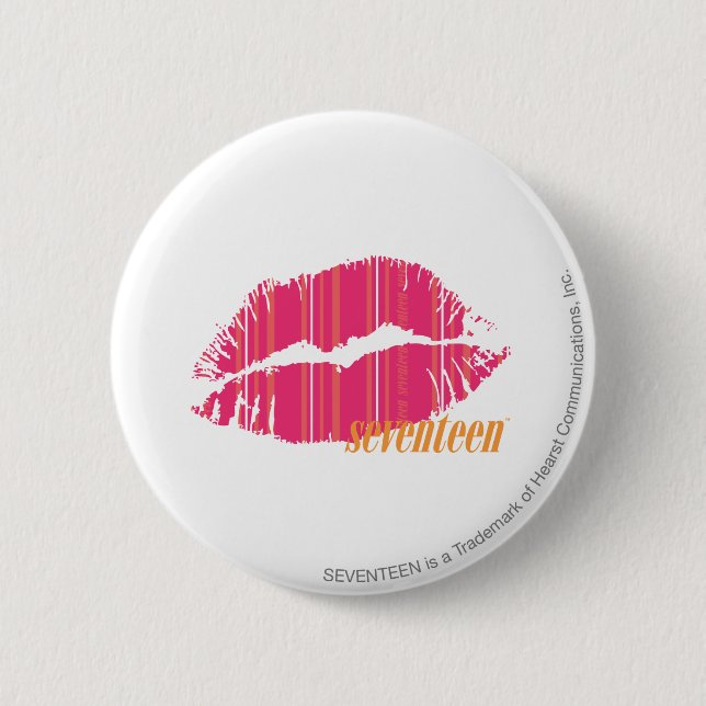 Dünne Streifen magentarot Button (Vorderseite)