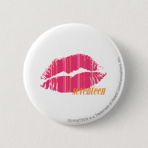 Dünne Streifen magentarot Button
