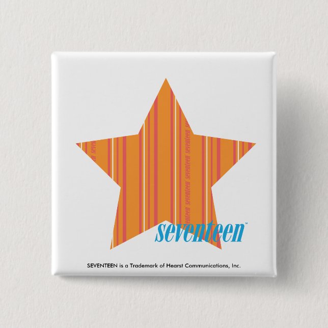 Dünne Streifen-Orange 4 Button (Vorderseite)