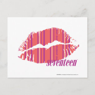 Dünne Streifen rosa Postkarte