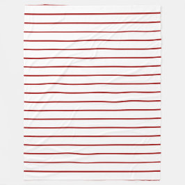 dünne Streifen, rot auf weiß Fleecedecke