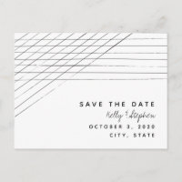 Dünne Streifen Save the Date Postkarte