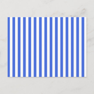Dünne Streifen - Weiß und Royal Blue Postkarte