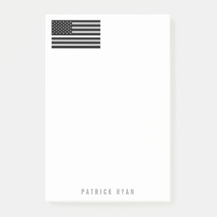 Dünne weiße Linie amerikanische Flagge EMS Post-it Klebezettel