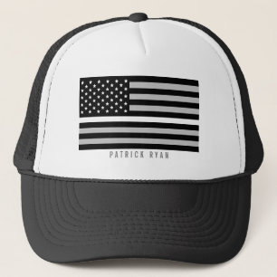 Dünne weiße Linie amerikanische Flagge EMS Truckerkappe