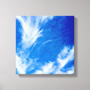 Dünne Wolken - Blau Leinwanddruck