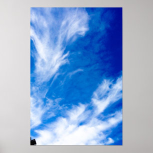 Dünne Wolken - Blau Poster