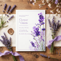 Dünner lila Aquarell-Lavendel-Rahmen Hochzeit