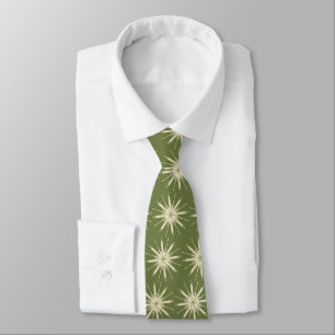 Dünner Schneeflocken-Foulard OLIVE zweiseitig Krawatte