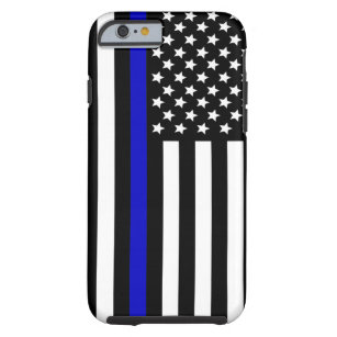 Dünnes Blau Line.flag USA Tough iPhone 6 Hülle