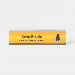 Dünnes Blue Line - Contemplator Schreibtischnamensplakette