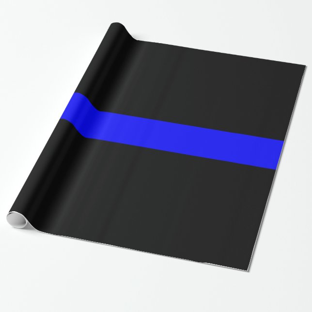 Dünnes Blue Line - Gesetzesvollstreckung-Polizei Geschenkpapier (Ungerollt)