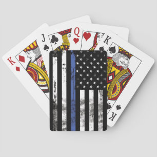 Dünnes Blue Line kennzeichnen Spielkarten