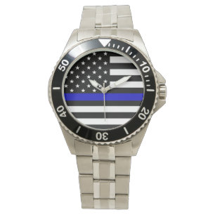 Dünnes Blue Line passen auf Armbanduhr