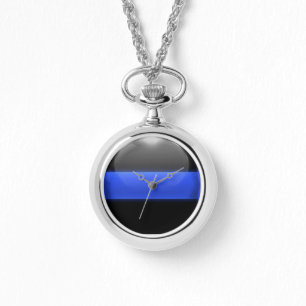 Dünnes Blue Line - Polizei Armbanduhr
