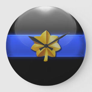 Dünnes Blue Line - Polizei-bedeutende Insignien Große Wanduhr