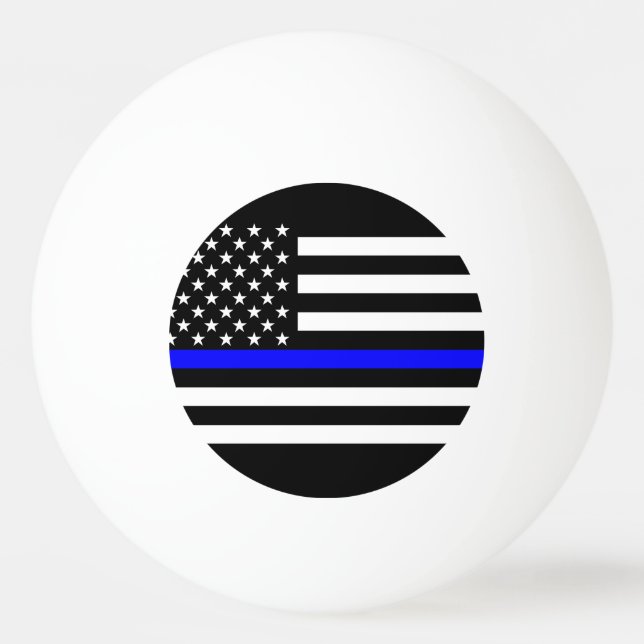 Dünnes Blue Line Symbol Amerikas Tischtennisball (Vorderseite)