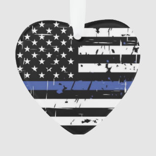 Dünnes Blue Line verzieren Ornament