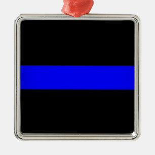 Dünnes Blue Line verzieren Ornament Aus Metall