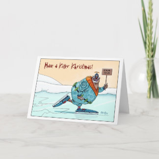 Dünnes Eis Khristmas Kard Feiertagskarte