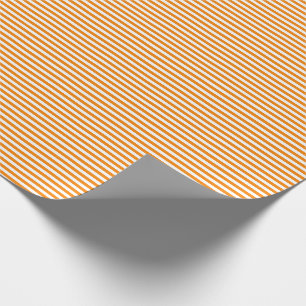 Dünnes Orange und Weiß Stripes Packpapier