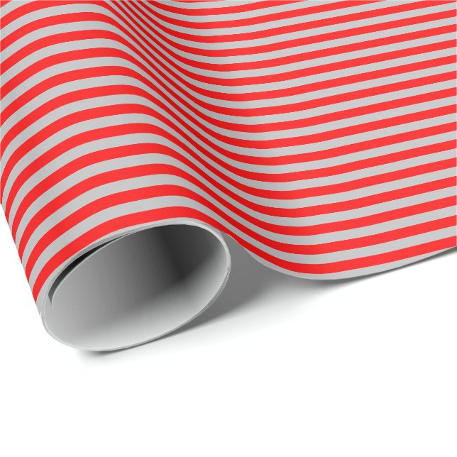Dünnes Rotes und Grau Stripes Packpapier (Rolleneckpunkt)