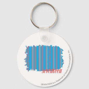 Dünnes Streifen-Aqua 4 Schlüsselanhänger