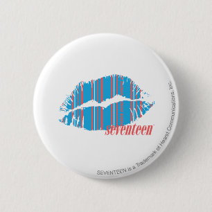 Dünnes Streifen-Aqua Button