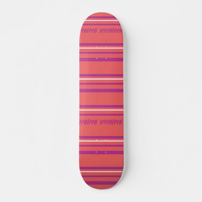 Dünnes Streifen-lt Pink Skateboard (Vorne)
