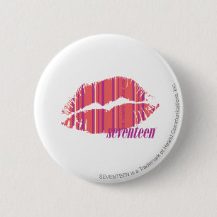Dünnes Streifen-Rosa Button