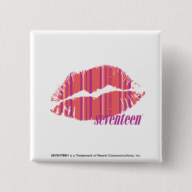 Dünnes Streifen-Rosa Button (Vorderseite)