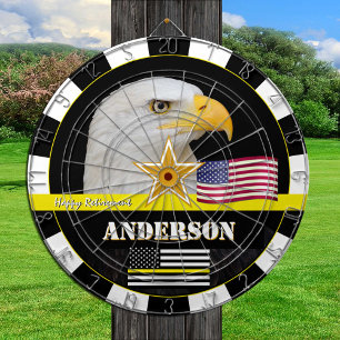 Dünngelbe Linie, amerikanische Flagge, Rücksendung Dartscheibe