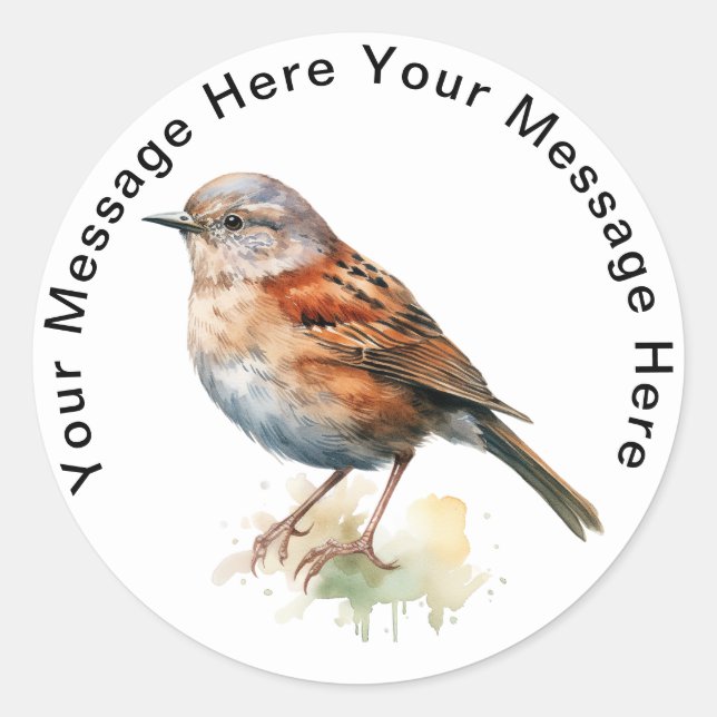 Dunnock Runder Aufkleber (Vorderseite)